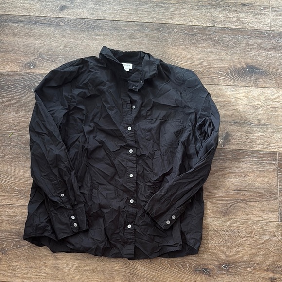 J. Crew Tops - J.Crew black button down 2X‎